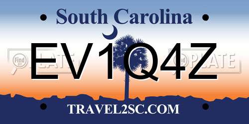 EV1Q4Z South Carolina License Plate