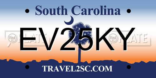 EV25KY South Carolina License Plate