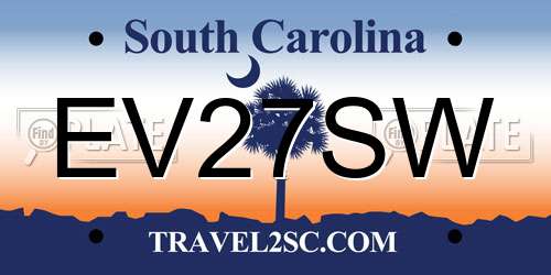 EV27SW South Carolina License Plate