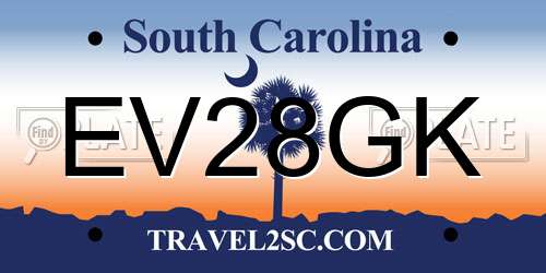 EV28GK South Carolina License Plate