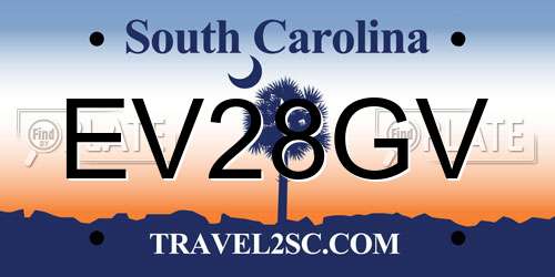 EV28GV South Carolina License Plate