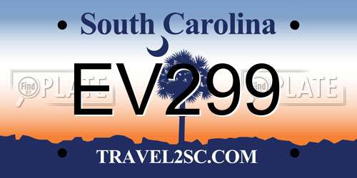 EV299 South Carolina License Plate
