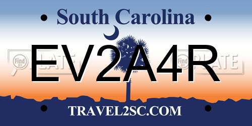 EV2A4R South Carolina License Plate