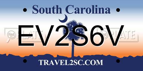 EV2S6V South Carolina License Plate