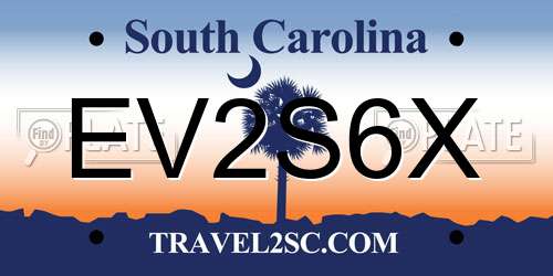 EV2S6X South Carolina License Plate