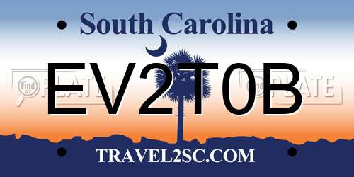 EV2T0B South Carolina License Plate