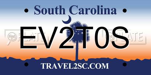 EV2T0S South Carolina License Plate