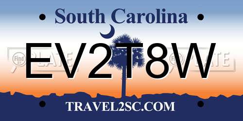 EV2T8W South Carolina License Plate