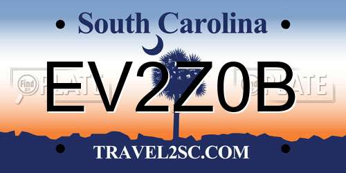 EV2Z0B South Carolina License Plate