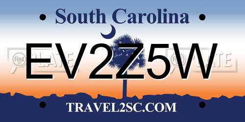 EV2Z5W South Carolina License Plate