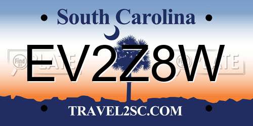 EV2Z8W South Carolina License Plate