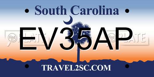 EV35AP South Carolina License Plate