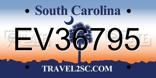 EV36795 South Carolina License Plate