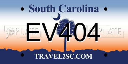 EV404 South Carolina License Plate