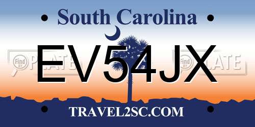 EV54JX South Carolina License Plate