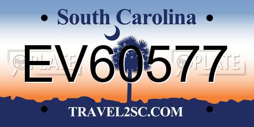 EV60577 South Carolina License Plate