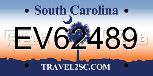 EV62489 South Carolina License Plate