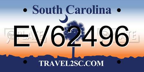 EV62496 South Carolina License Plate