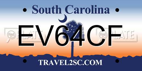 EV64CF South Carolina License Plate