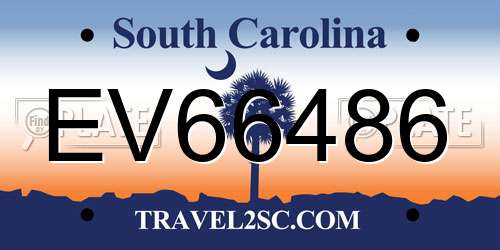 EV66486 South Carolina License Plate