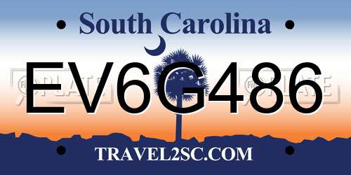 EV6G486 South Carolina License Plate