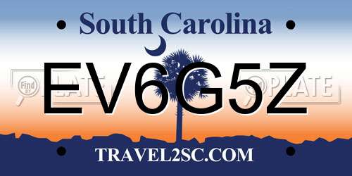 EV6G5Z South Carolina License Plate