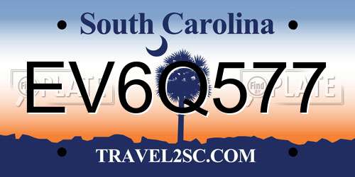 EV6Q577 South Carolina License Plate