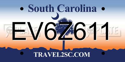 EV6Z611 South Carolina License Plate