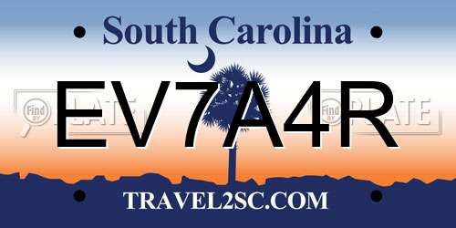 EV7A4R South Carolina License Plate