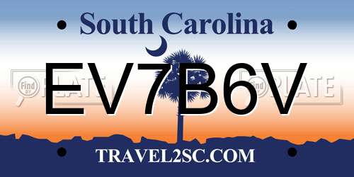 EV7B6V South Carolina License Plate