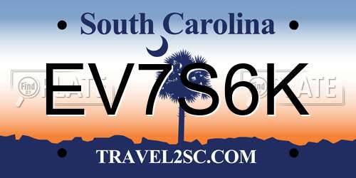 EV7S6K South Carolina License Plate