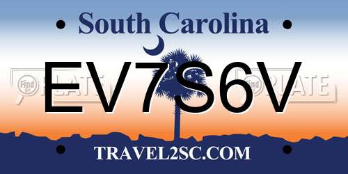 EV7S6V South Carolina License Plate
