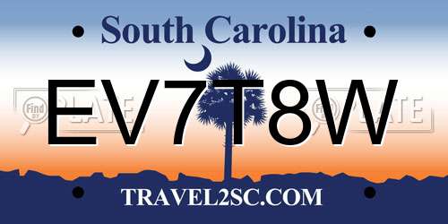 EV7T8W South Carolina License Plate