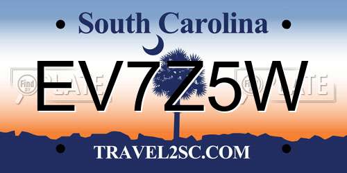 EV7Z5W South Carolina License Plate