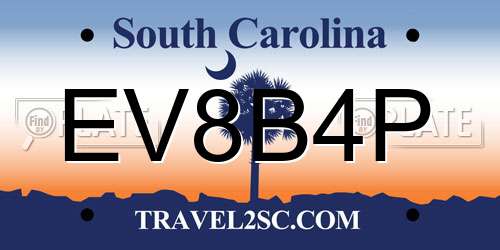 EV8B4P South Carolina License Plate