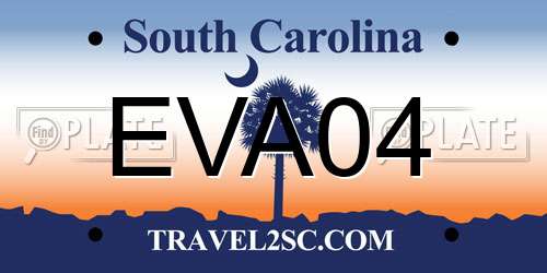 EVA04 South Carolina License Plate