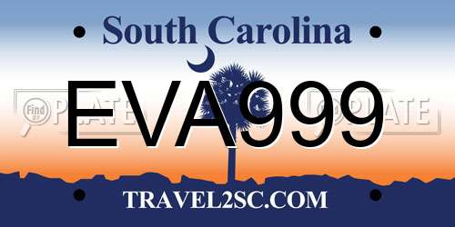 EVA999 South Carolina License Plate