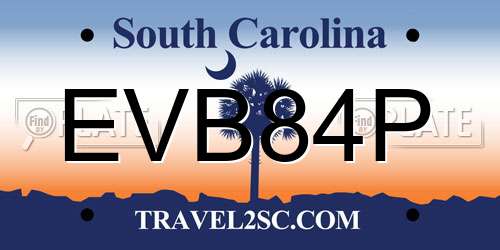 EVB84P South Carolina License Plate