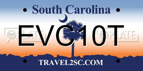 EVC10T South Carolina License Plate