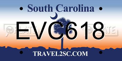 EVC618 South Carolina License Plate