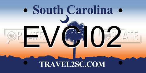 EVCI02 South Carolina License Plate