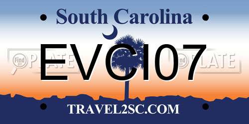 EVCI07 South Carolina License Plate