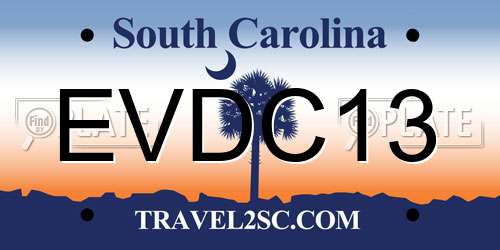 EVDC13 South Carolina License Plate