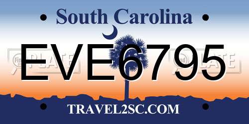 EVE6795 South Carolina License Plate