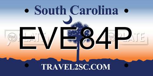 EVE84P South Carolina License Plate