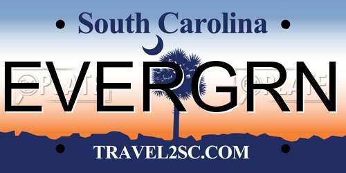 EVERGRN South Carolina License Plate