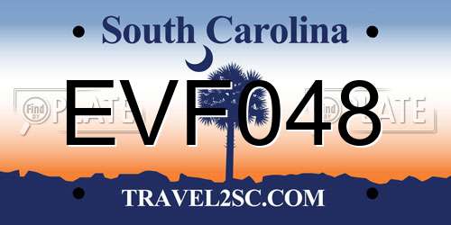 EVF048 South Carolina License Plate