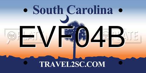 EVF04B South Carolina License Plate