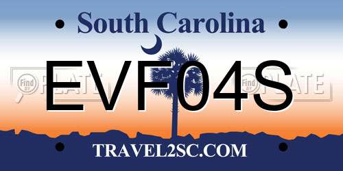 EVF04S South Carolina License Plate