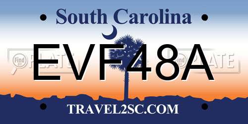 EVF48A South Carolina License Plate